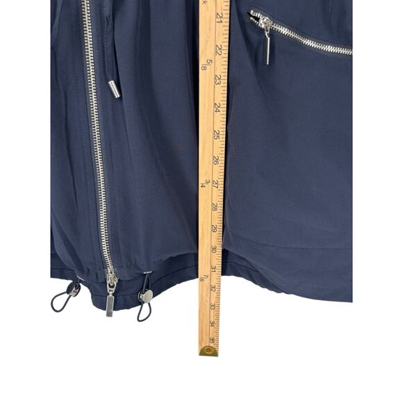 Chicos Lightweight Anorak Jacket Drawstring Womens Size 18 Navy Blue Stretch - Picture 4 of 9